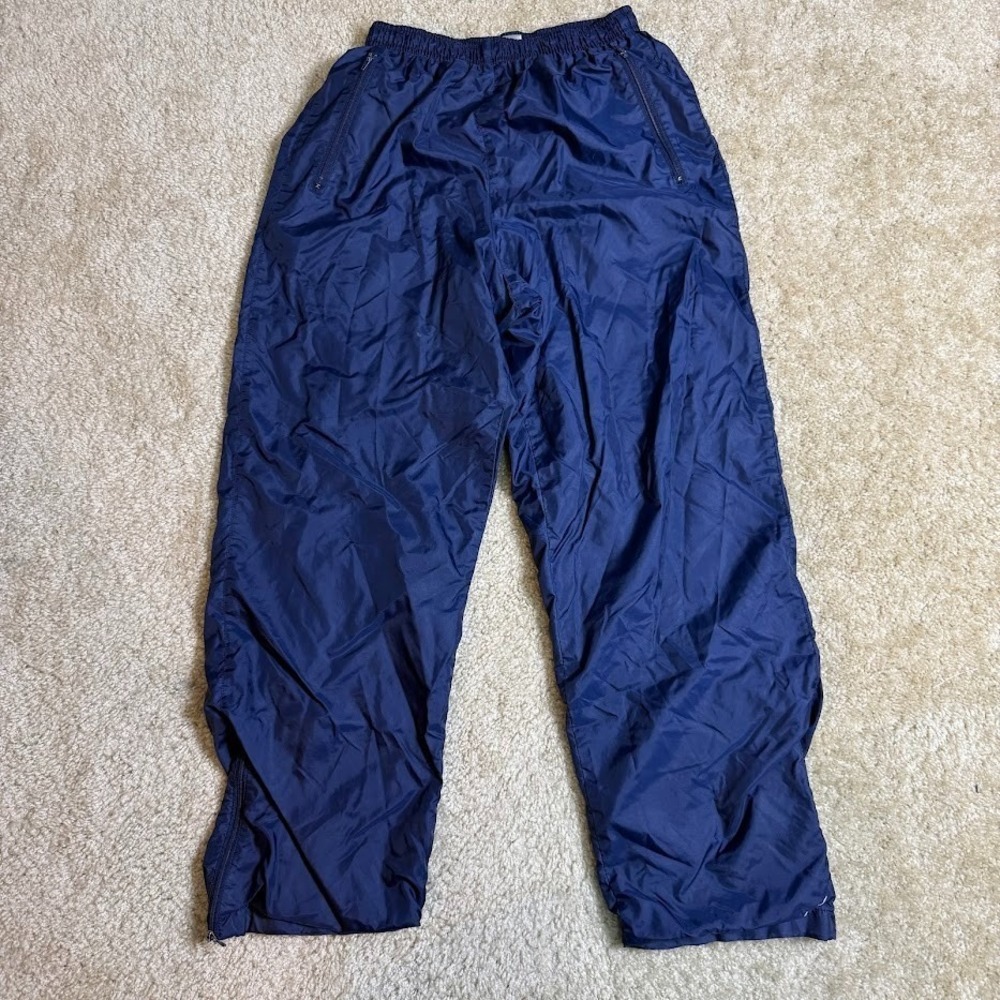 Vintage Nike Pants Women's Small 4-6 BLue Lined Windbreaker Zip Away Run VTG Y2K
